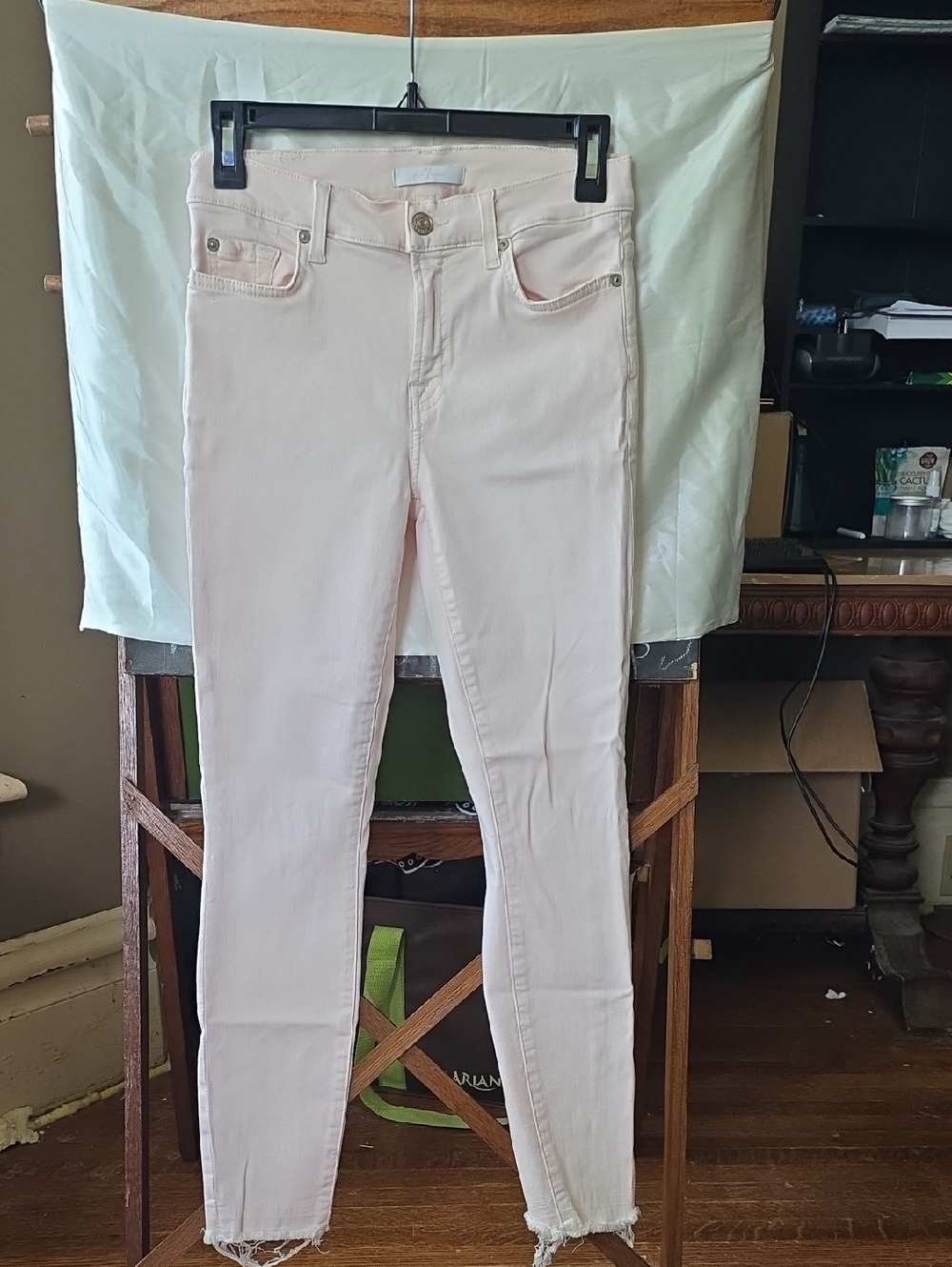 7 For All Mankind Pale Pink Skinny Jeans